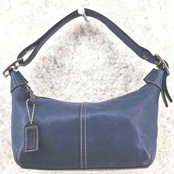 Coach Handbags - COACH 9564 Blue Leather Legacy Demi Hobo Shoulder Bag Convertible Strap Vintage